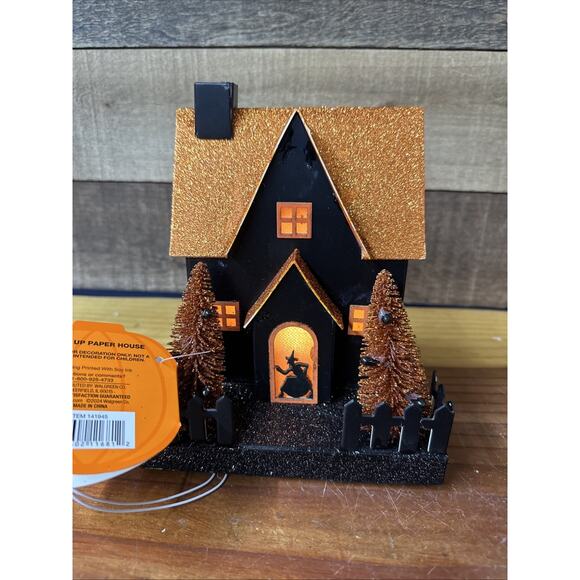 Witch's Light Up Paper Cardboard House - Picture 1 of 6